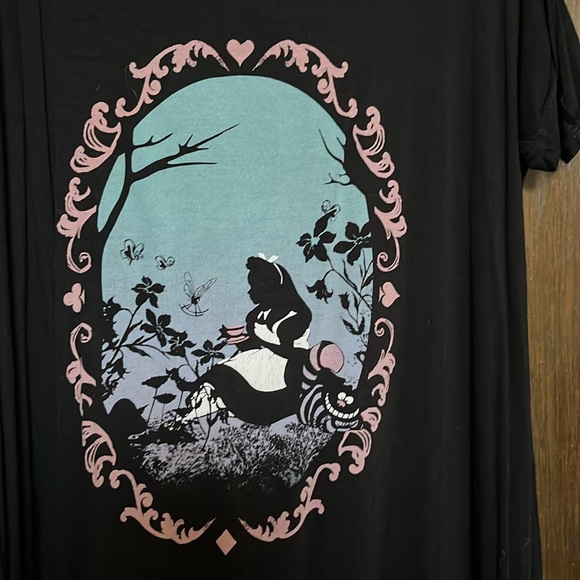 EUC Alice in Wonderland cold shoulder top with lace back detail - Picture 2 of 6